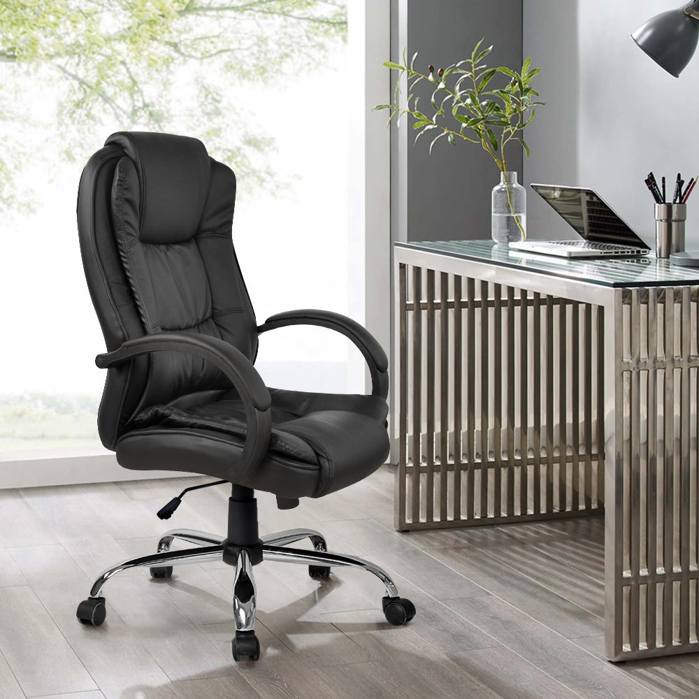 Artiss Office Chair Executive PU Leather Seating Black