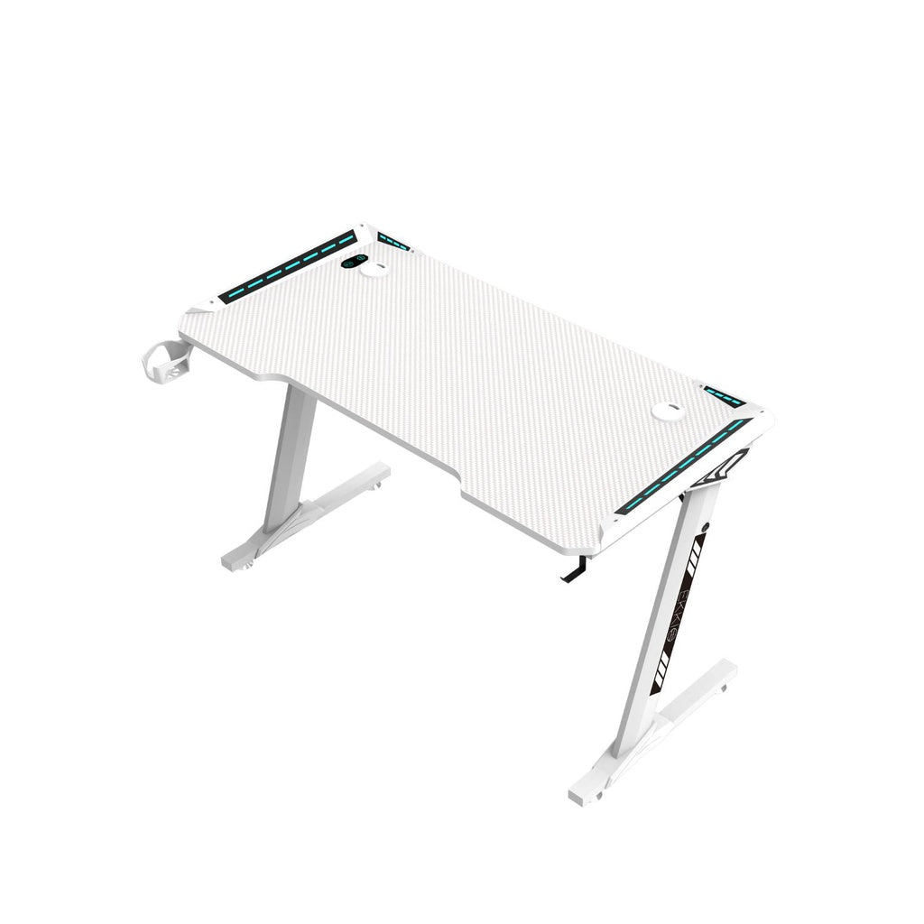 EKKIO RGB Gaming Desk Z Shape White 140cm EK-GD-109-AL