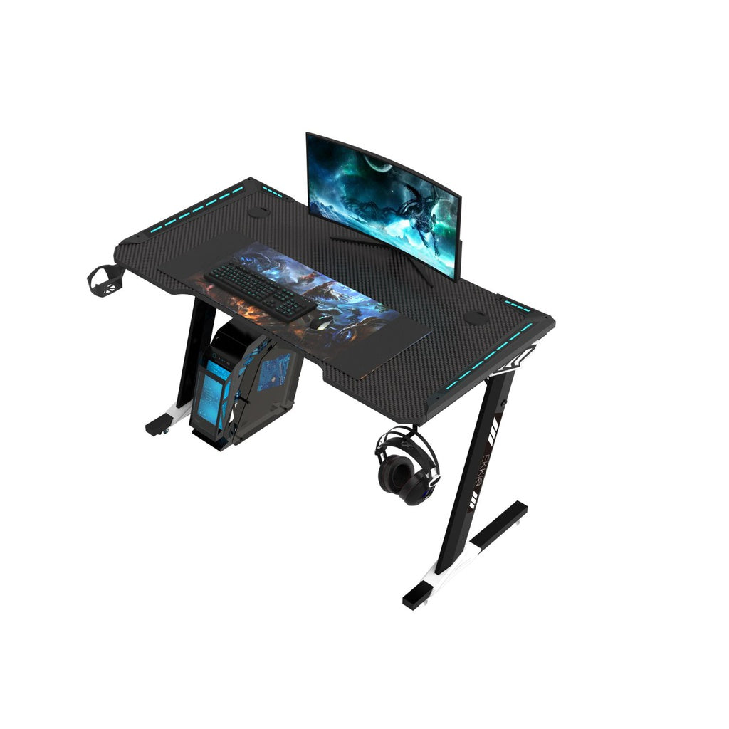 EKKIO RGB Gaming Desk Z Shape Black 140cm EK-GD-107-AL