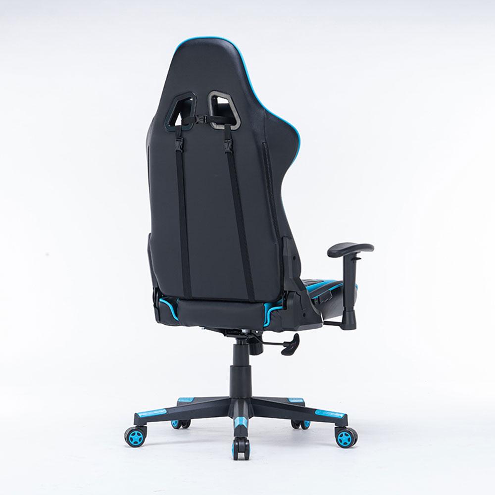 Gaming Chair Ergonomic Racing chair 165° Reclining Gaming Seat 3D Armrest Footrest Black