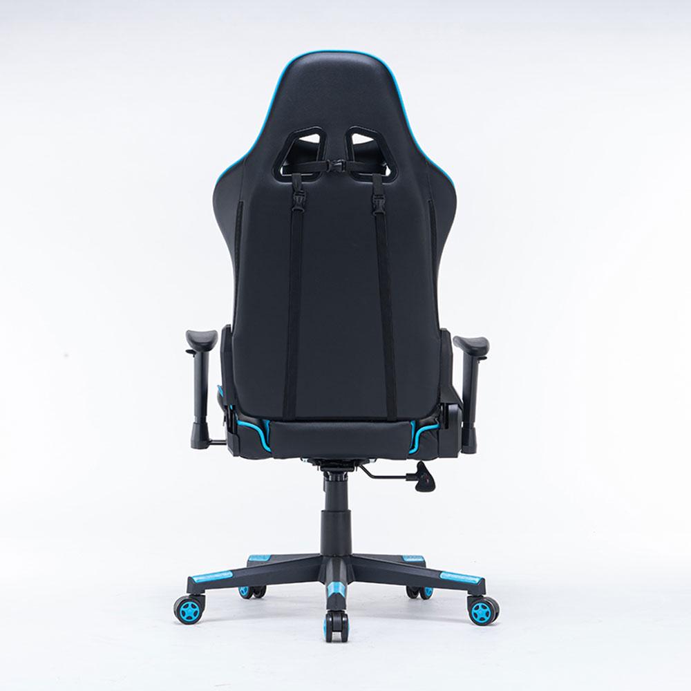 Gaming Chair Ergonomic Racing chair 165° Reclining Gaming Seat 3D Armrest Footrest Blue Black