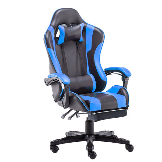 Gaming Chair Office Computer Seating Racing PU Executive Racer Recliner Large Blue