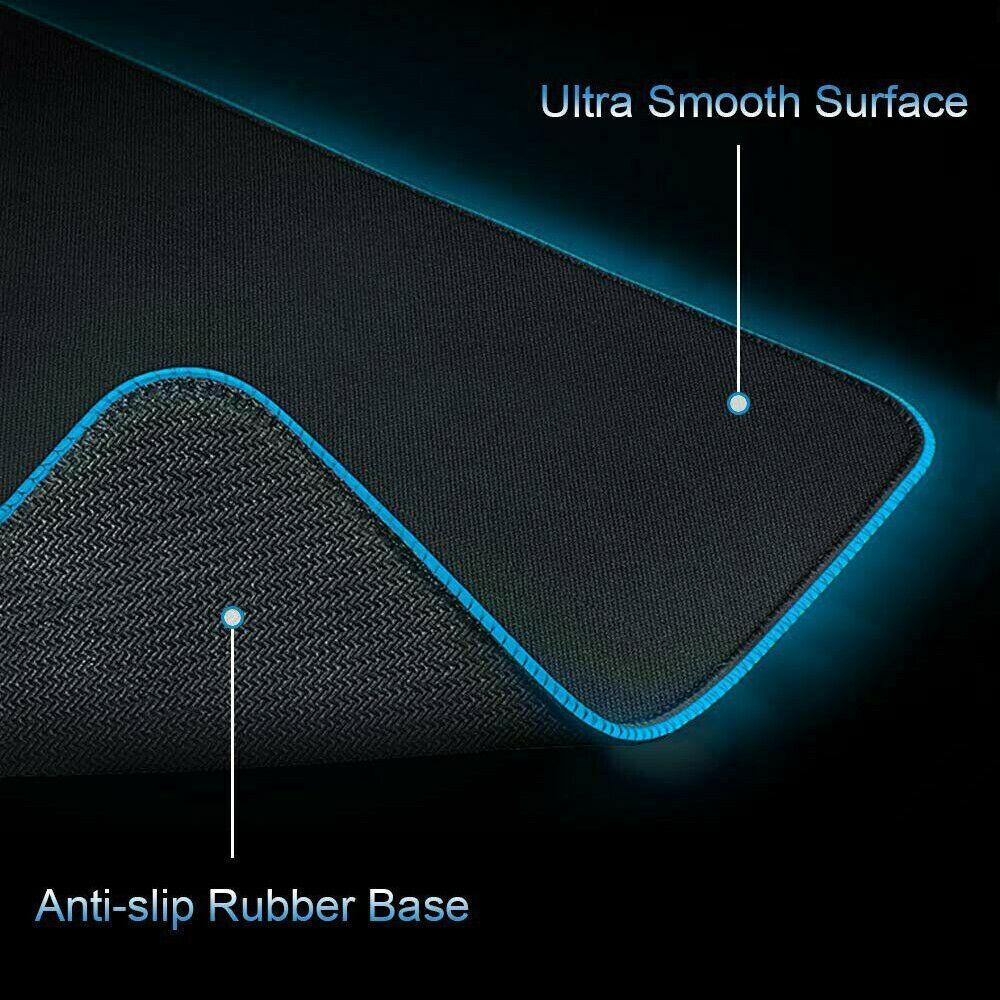 LED Gaming Mouse Pad Large RGB Extended Mousepad Keyboard Desk Anti-slip Mat